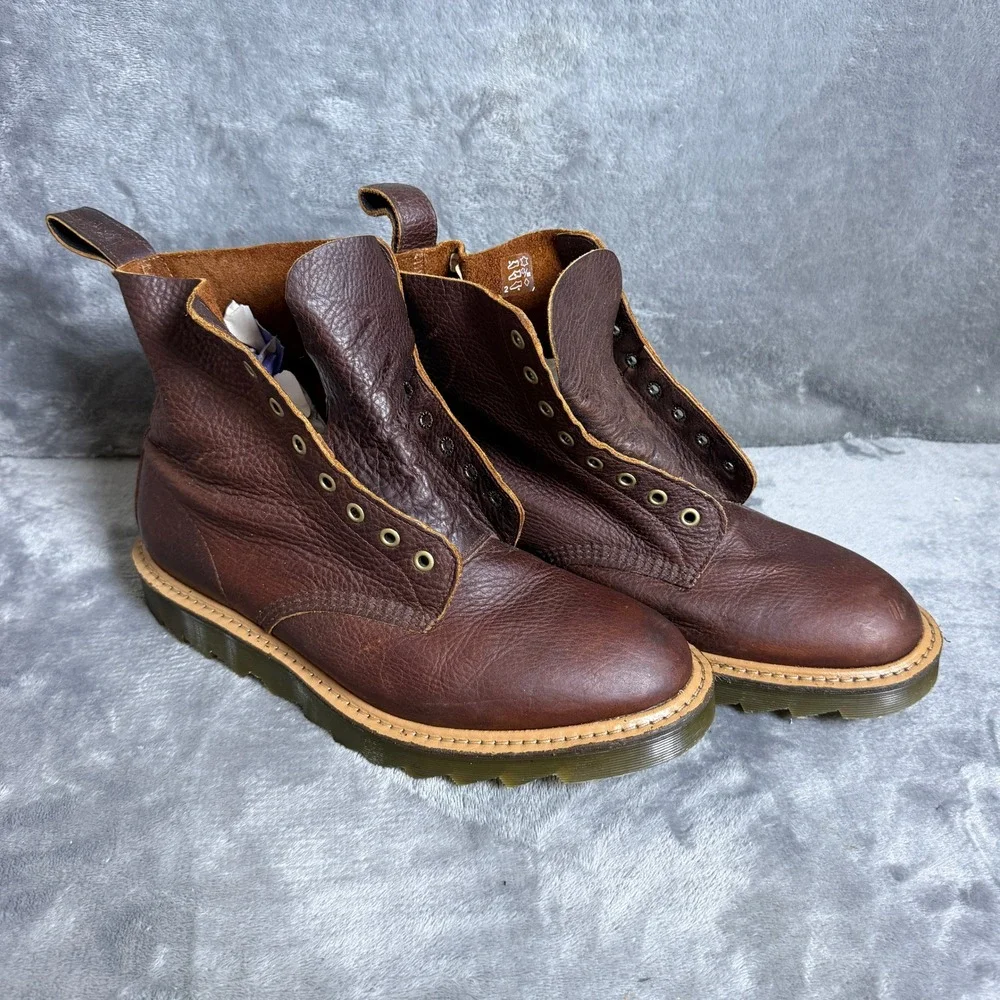 Dr Marten 1460 Pascal England Mens UK 11/US 12 Brown Ripple Sole Leather Boots